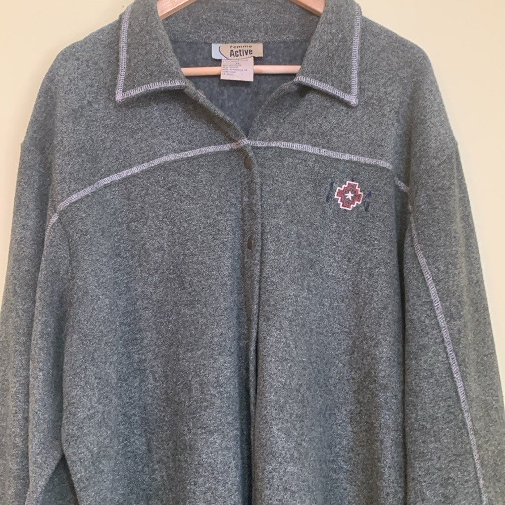 Femme Active | Unisex Fuzzy Cozy Long Sleeve Snap Front Fleece Lined Shirt 3X - Picture 3 of 16